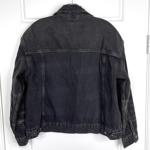 FREE PEOPLE We The Free NEW Jolene Trucker Jacket NEW Washed Black Size S - Picture 12 of 16